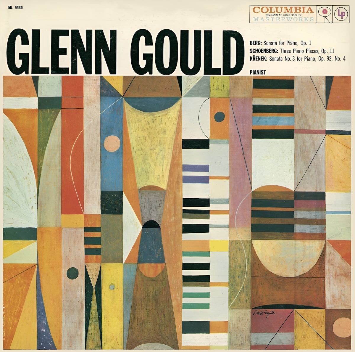 An album cover with a modern abstract painting