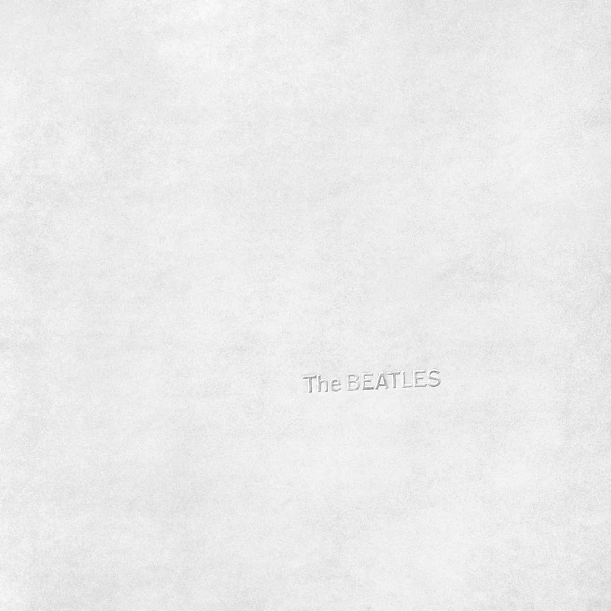 An album cover with no elements except for the name 'The Beatles'
