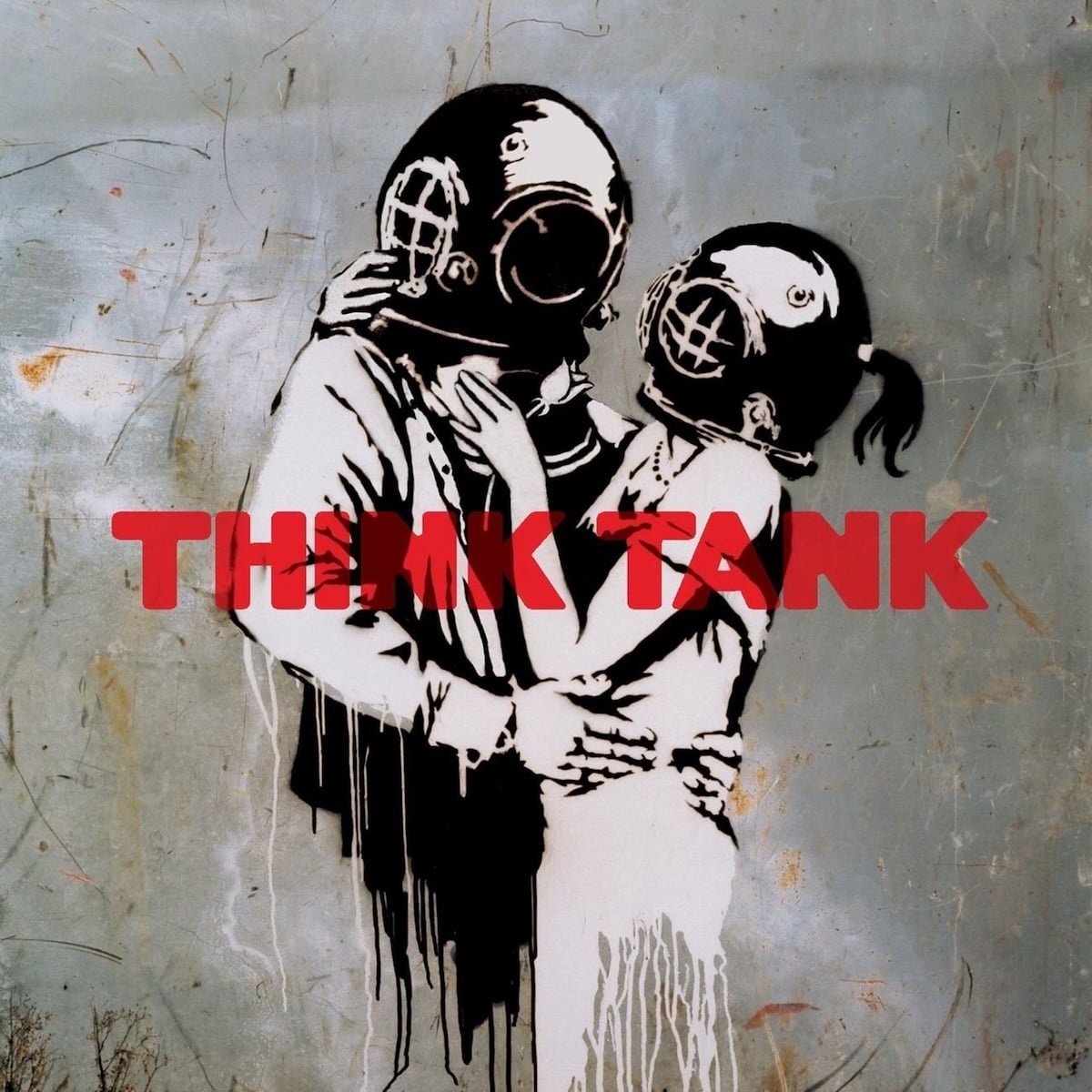 An album cover featuring Banksy's artwork